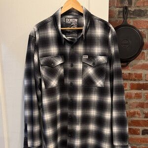 DIXXON Men's Monochrome Plaid Button Down Shirt 2 XL